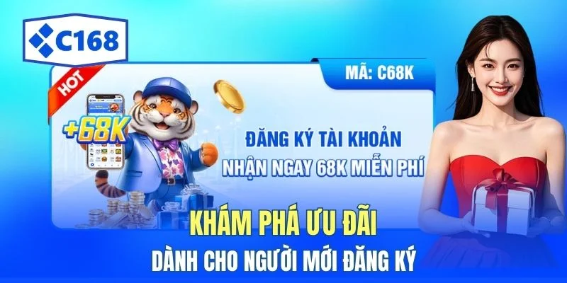 Thưởng Đăng Ký C168 - Ưu Đãi Tặng Cho Người Chơi Mới 2 Khám phá ưu đãi dành cho người mới đăng ký